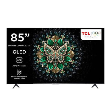TCL 85 Inches QD-Mini LED Google Smart TV With AiPQ Pro Processor, Matte HVA Panel, 3840 x 2160 Pixels, 144Hz Refresh Rate, 85C6K