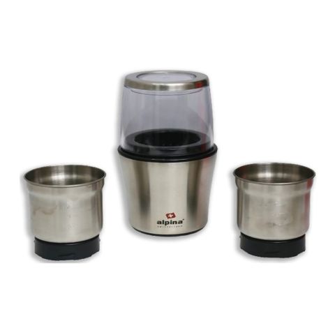 Alpina S.S Dry & Wet Grinder, 200W, 2 X 70g Capacity, SF- 2814