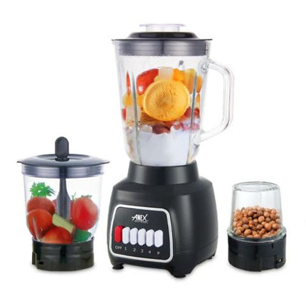 Anex Deluxe Juicer Blender Grinder, 500W, 220-240V, Black, AG-6137GL