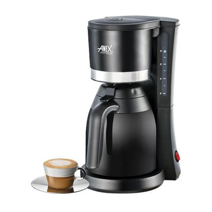 Anex Deluxe Coffee Maker, 800W, 220-240V, 1.1 Liter Capacity, Black, AG-803