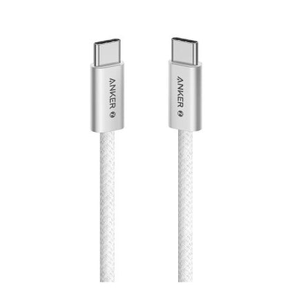 Anker Zolo 240W USB-C To USB-C Cable, 3.3ft, Braided White, A8060H21