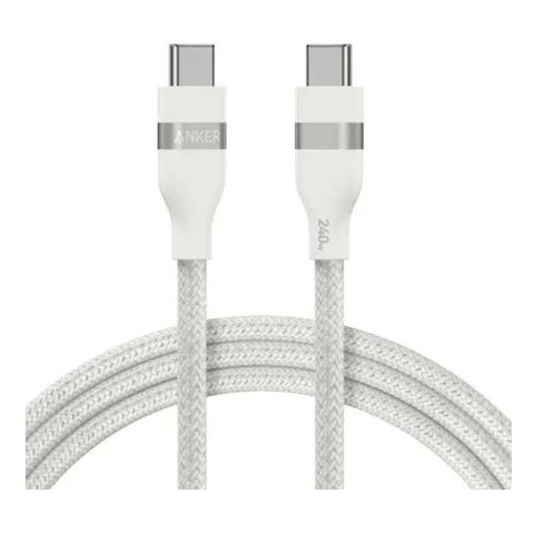 Anker 240W USB-C To USB-C Cable, 3ft, Upcycled Braided, White, A82E2H21