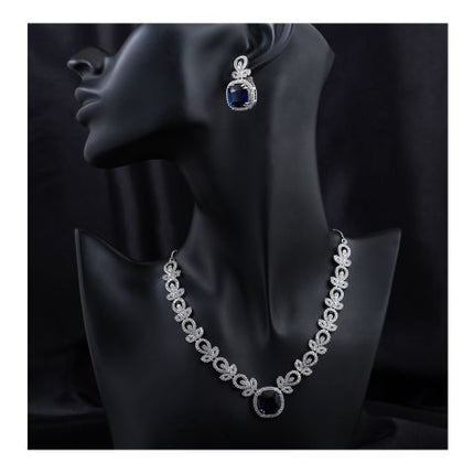 SJ Women's Jewellery Set, Silver Blue, J.Set 00672