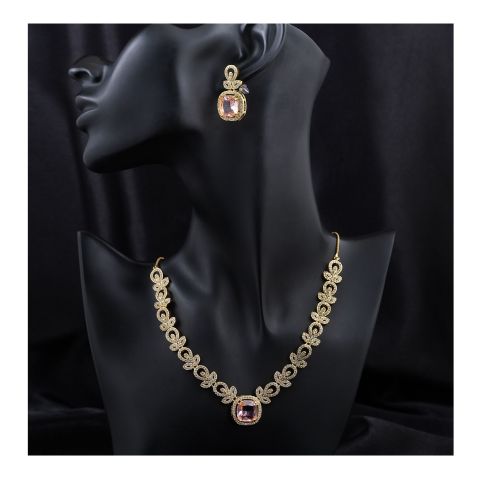SJ Women's Jewellery Set, Golden Pink, J.Set 00679