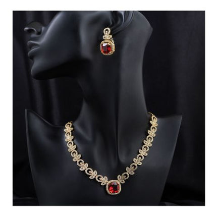 SJ Women's Jewellery Set, Golden Ruby, J.Set 00680