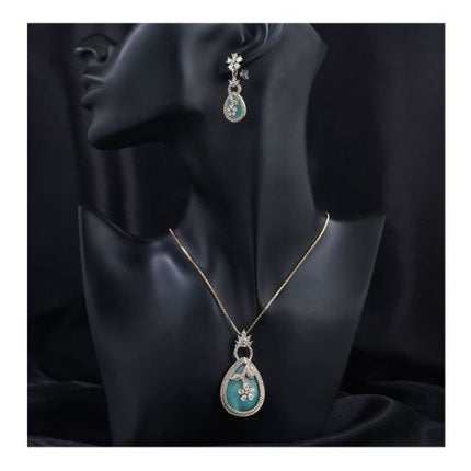 SJ Women's Jewellery Set, Golden Mint Green, J.Set 00686