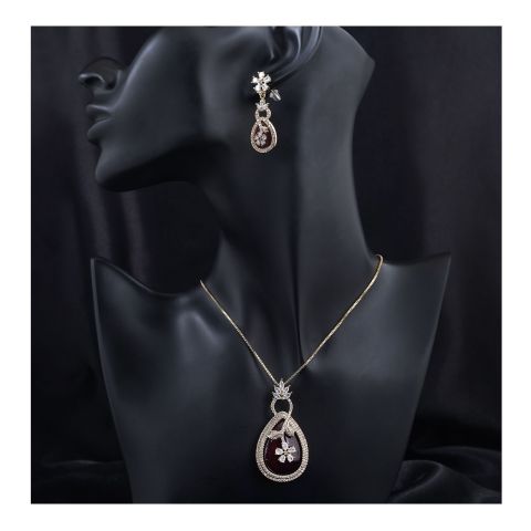 SJ Women's Jewellery Set, Golden Purple, J.Set 00687