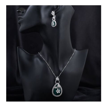 SJ Women's Jewellery Set, Silver Green, J.Set 00695