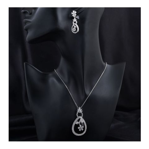 SJ Women's Jewellery Set, Silver Black, J.Set 00697