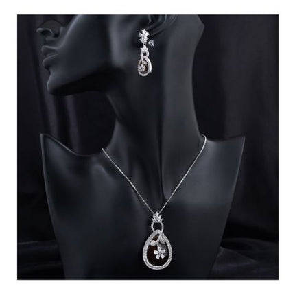SJ Women's Jewellery Set, Silver Brown, J.Set 00698