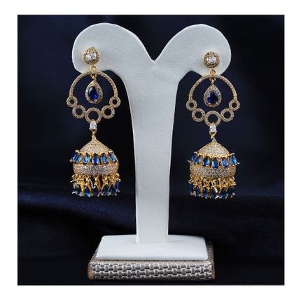 SJ Women's Jhumki Jewellery, Golden Blue, JK 00752