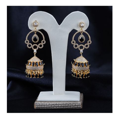 SJ Women's Jhumki Jewellery, Golden Black, JK 00754