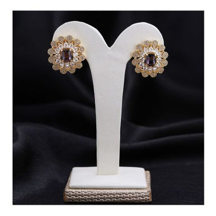 SJ Women's Earing Jewellery, Golden Purple, ER 00859