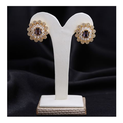 SJ Women's Earing Jewellery, Golden Purple, ER 00859