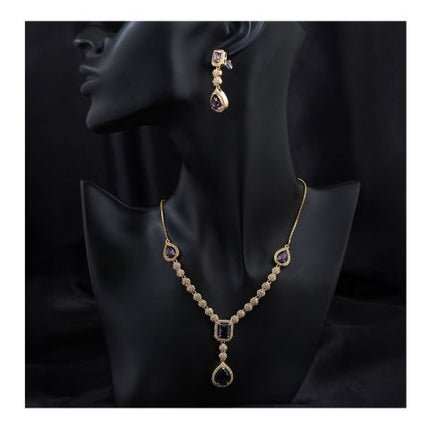 SJ Women's Jewellery Set, Golden Purple, J.Set 00667