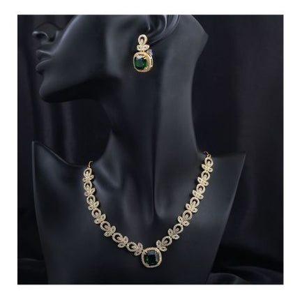 SJ Women's Jewellery Set, Golden Green, J.Set 00682