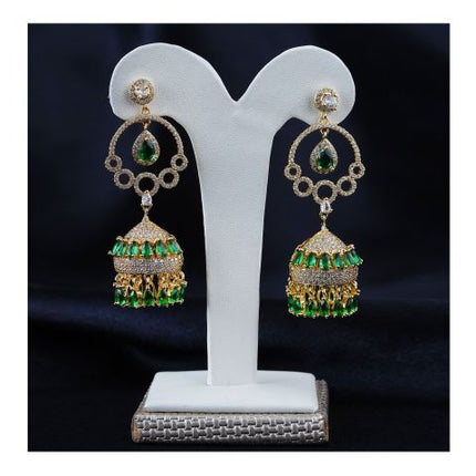SJ Women's Jhumki Jewellery, Golden Green, JK 00750