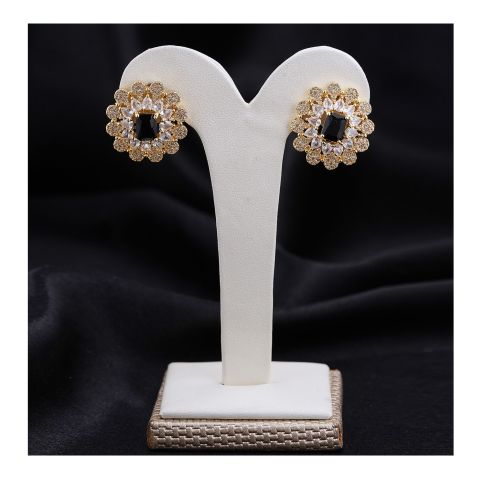 SJ Women's Earing Jewellery, Golden Black, ER 00858