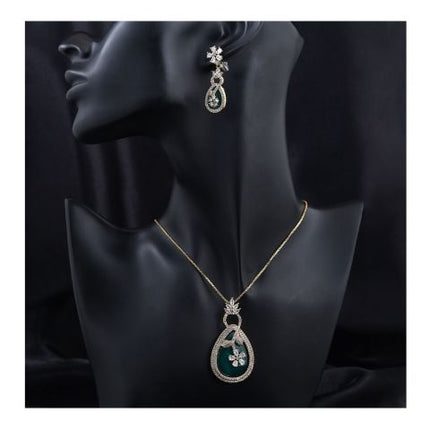 SJ Women's Jewellery Set, Golden Green, J.Set 00690