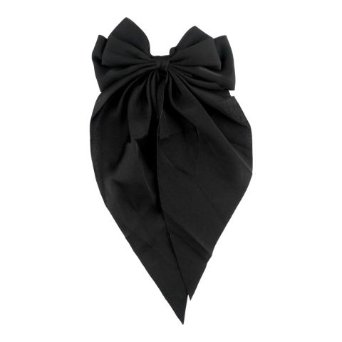 SJ Women's Hair Clip Bow, Black, BW-00107