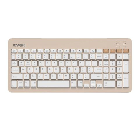 Alcatroz Xplorer Go! BTR-200 Dual Mode BT5.2+2.4G Wireless Keyboard, 180mAh Battery, Sand
