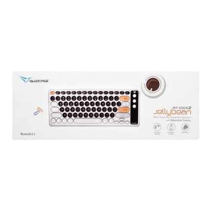 Alcatroz Air Dock 2 Jellybean Multi-Device Dual Mode BT5.3 + 2.4G Rechargeable Keyboard, 230mAh Battery, Autumn Black