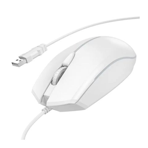 HOCO Wonderful Gaming Luminous Wired Mouse, GM37, White