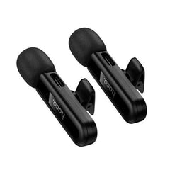 HOCO Fair Dual-Mic Wireless Microphone, 60mAh Battery, For iphone & Type-C, L20A, Black
