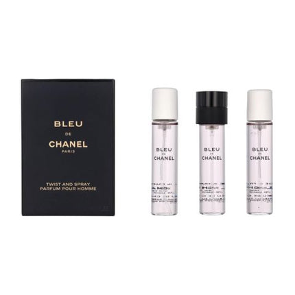 Chanel Bleu De Chanel Pour Homme Gift Set, For Men, 3 X Parfum 107125 Spray Refill 20ml