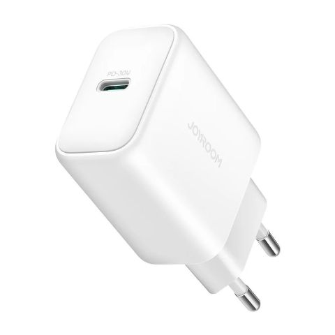 Joyroom PD Fast Charger 30W PD + QC 3.0 With 1-Meter Type-C To Type-C Cable, White, JR-TCF24
