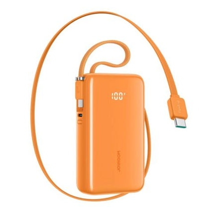 Joyroom Mini Power Bank Built In Retractable Type-C & USB-L Cable, 10000mAh, 35W, Orange, JR-PR2L