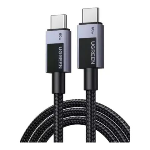 UGreen Braided Fast Charging Cable, USB-C To USB-C, 60W, 2-Meters, Grey, 55775