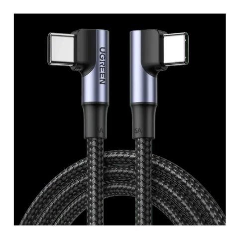 UGreen 90 Degree Angled Braided Charging Cable, USB-C To USB-C, 100W, 1-Meter, 70696