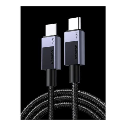 UGreen Fast Charging Braided Cable, USB-C To USB-C, 240W, 2-Meters, Grey, 45068