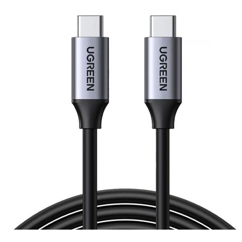 UGreen Nickel Plating Aluminum Fast Charging Cable, USB-C To USB-C, 100W, 1.5-Meter, Grey, 50751