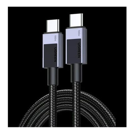 UGreen Fast Charging Braided Cable, USB-C To USB-C, 100W, 2-Meters, Grey, 45064