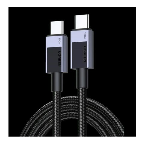 UGreen Fast Charging Braided Cable, USB-C To USB-C, 100W, 2-Meters, Grey, 45064