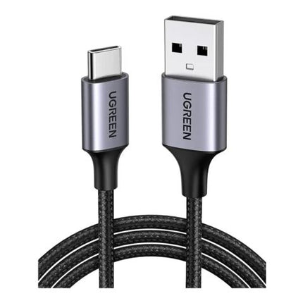 UGreen Fast Charging Aluminum Braid Cable, USB-A To USB-C, 18W, 2-Meters, Grey, 45073