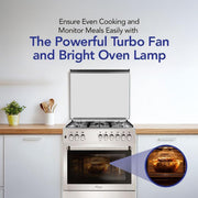 Super General 90X60 Cm 5 Burner Cooking Range with Turbo Fan, SGC9607FSHGF