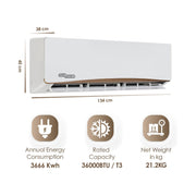 SUPER GENERAL 3 TON SPLIT AIR CONDITIONER SGS366GE
