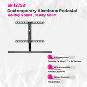 37" to 82" Contemporary Aluminum Pedestal Tabletop TV Stand