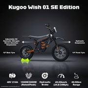 Kugoo Electric Scooter 3000W 50KM Range 55KM Speed, Wish 01