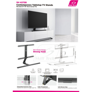 37" to 82" Contemporary Aluminum Pedestal Tabletop TV Stand