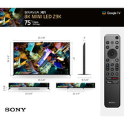 Sony 85 inch Smart BRAVIA Mini LED TV - 8K - 120Hz, 85Z9K
