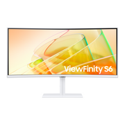 Samsung ViewFinity S6 34 inch Curved UWQHD Monitor - 100Hz - White, S65TC