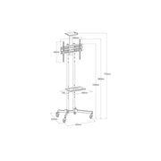 37" to 75" Screen Metal LED Stand with wheels For , DG-60B