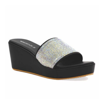Walkeaze Women Formal Wedge, Black, 75057S