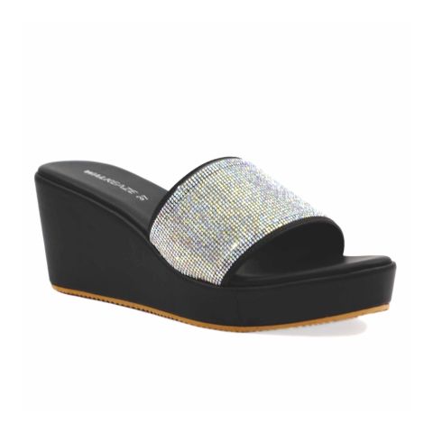 Walkeaze Women Formal Wedge, Black, 75057S