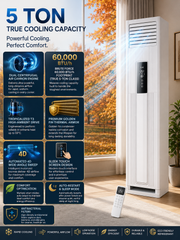 AUX 5 Ton Floor Standing Double Fan Air Conditioner - ATFH60A5R1-B6AE