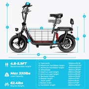 Wind Horse Electric Scooter 850W 25-40KM Range 32KM Speed, C3